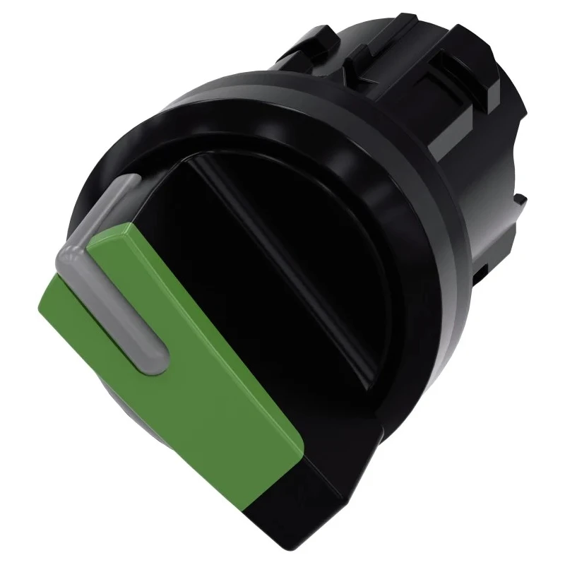 Siemens SIRIUS ACT Series 2 Position Selector Switch Head 22 mm Cutout Momentary Green Handle IP66 IP67 3SU1002-2BC40-0AA0