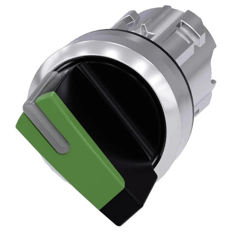 Siemens SIRIUS ACT 3SU10 Series 2 Position Selector Switch Head, 22 mm Cutout, Green Handle, IP69K IP66 3SU1052-2BF40-0AA0
