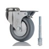 Tente Swivel Castor 80 kg Load Capacity 100 mm Rubber Wheel with M10 Stud Fixing 2877PJO100P30CHC10X90