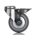 Tente Swivel Castor 80 kg Load Capacity 100 mm Rubber Wheel with M10 Stud Fixing 2877PJO100P30CHC10X90