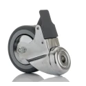 Tente Swivel Castor 80 kg Load Capacity 100 mm Rubber Wheel with M10 Stud Fixing 2877PJO100P30CHC10X90