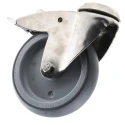 Tente Swivel Castor 100 kg Capacity 125 mm Rubber Wheel with M10 Stud Fixing 7477PJO125P30CHC10X90
