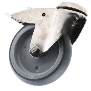 Tente Swivel Castor 100 kg Capacity 125 mm Rubber Wheel with M10 Stud Fixing 7477PJO125P30CHC10X90