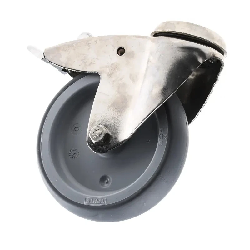 Tente Swivel Castor 100 kg Capacity 125 mm Rubber Wheel with M10 Stud Fixing 7477PJO125P30CHC10X90