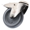 Tente Swivel Castor 100 kg Capacity 125 mm Rubber Wheel with M10 Stud Fixing 7477PJO125P30CHC10X90