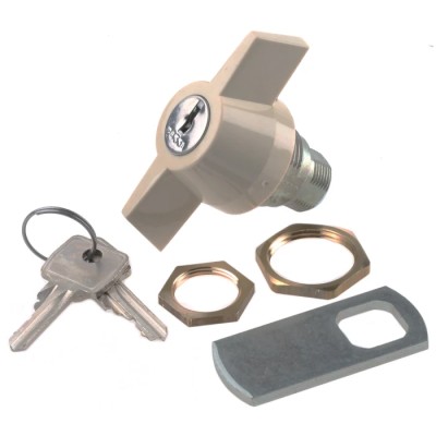 Euro-Locks a Lowe & Fletcher group Company Camlock, 13.2 mm Panel-to-Tongue 22.3 x 19.2 mm, Key Unlock B90-03 (2433A)