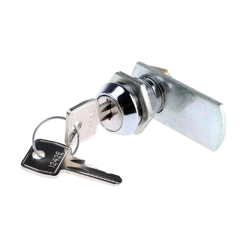 Euro-Locks A Lowe & Fletcher Group Company Chrome Plated Keyed Camlock, 19 mm Panel-to-Tongue 20.1 x 17.6 mm F6E-03-2 (1242E)