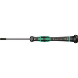 Wera Precision Screwdriver with T10 Tip, 60 mm Blade Length, 157 mm Overall Length, Bi-Material Handle, Nickel 05118050001