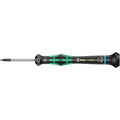 Wera Precision Screwdriver 1.3 mm Tip, 60 mm Blade, 97 mm Overall 05118064001