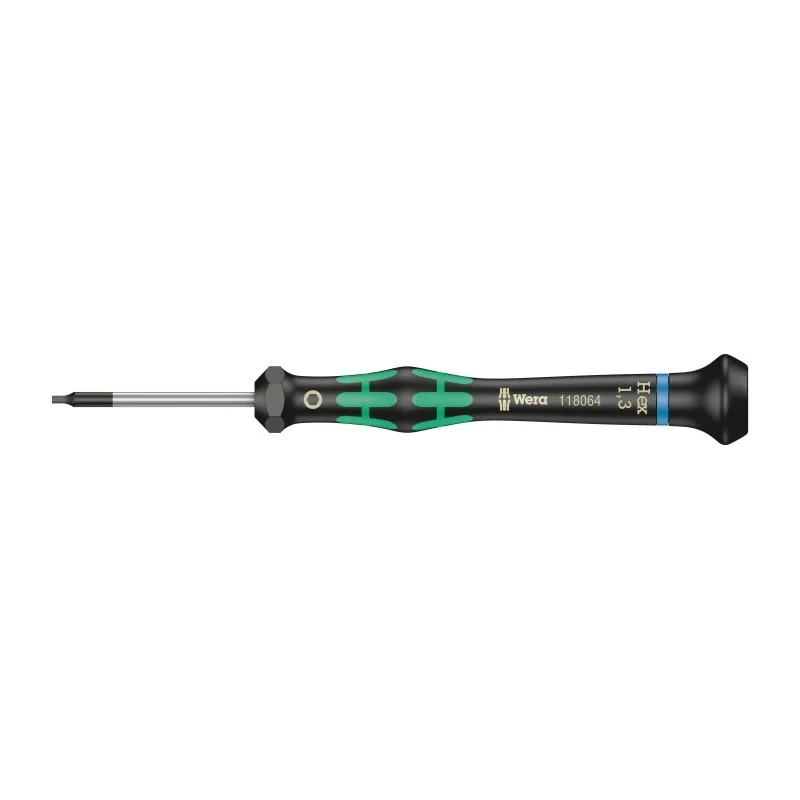 Wera Precision Screwdriver 1.3 mm Tip, 60 mm Blade, 97 mm Overall 05118064001