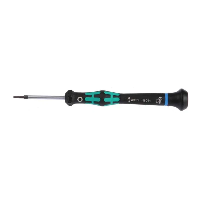 Wera Precision Screwdriver 1.3 mm Tip, 60 mm Blade, 97 mm Overall 05118064001