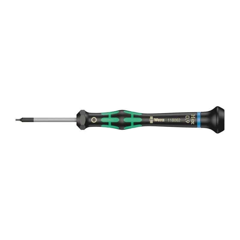 Wera Precision Screwdriver Multi-Component Handle Chrome Plated Blade 0.9 mm Tip 97mm Overall 05118062001