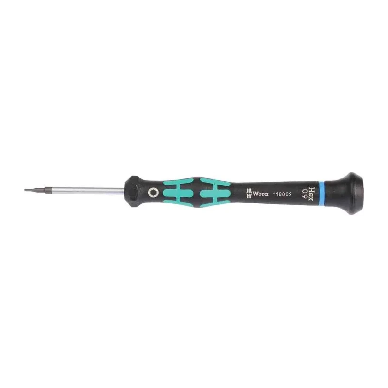 Wera Precision Screwdriver Multi-Component Handle Chrome Plated Blade 0.9 mm Tip 97mm Overall 05118062001
