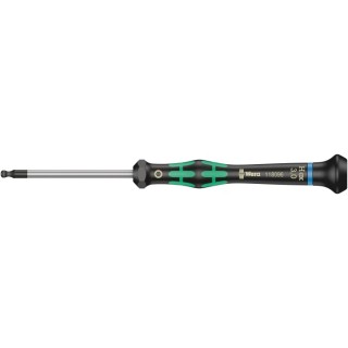 Wera Precision Screwdriver, 3 mm Tip, 60 mm Blade, 157 mm Overall Length, Bi-Material Handle, Chrome Plated Blade 05118096001