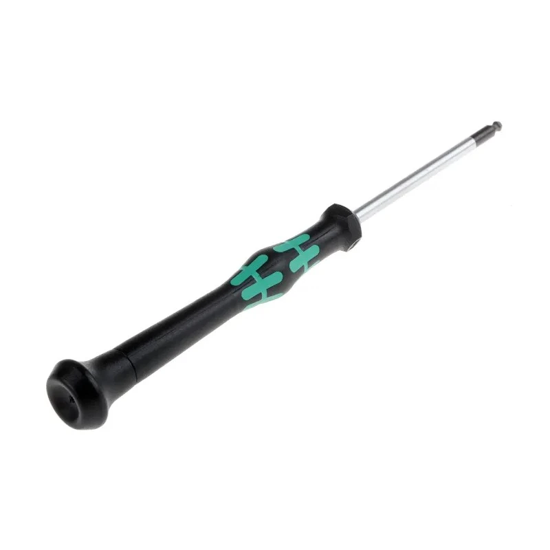 Wera Precision Screwdriver, 3 mm Tip, 60 mm Blade, 157 mm Overall Length, Bi-Material Handle, Chrome Plated Blade 05118096001