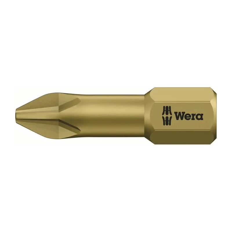 Wera Screwdriver Bit PH2 25 mm Drive Size Chrome Plated Stainless Steel 05056610001