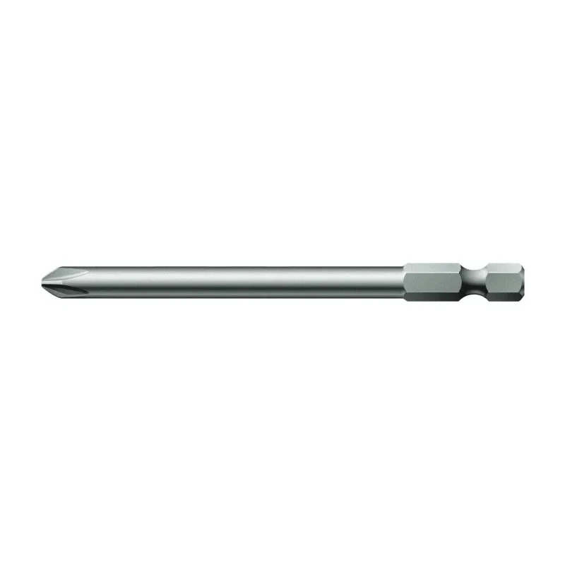 Wera Screwdriver Bit Phillips PH1 Tip, Stainless Steel, Chrome Plated, 89 mm Overall Length 05059760001