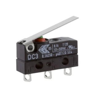 ZF Hinge Lever Micro Switch Solder Terminal 100mA 250 V ac SPDT IP6K7 DC3C-A1LC