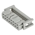 3M 16-Way IDC Connector Female for Cable, 2 Row, 1A Current, 2.54mm Pitch, Gold over Nickel Contact Plating 89116-0101HA