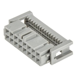 3M 16-Way IDC Connector Female for Cable, 2 Row, 1A Current, 2.54mm Pitch, Gold over Nickel Contact Plating 89116-0101HA