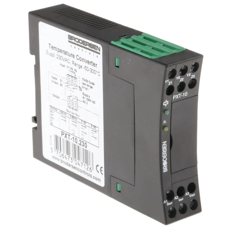 Brodersen Controls 9100 Series Signal Conditioner RTD Input Current/Voltage Output 230V AC Supply PXT-10.230/RS