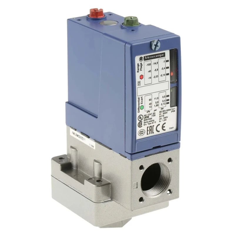 Telemecanique Sensors XMLB Series Differential Pressure Sensor with Relay Output, Measuring Range -0.87 bar to XMLBM02V2S11
