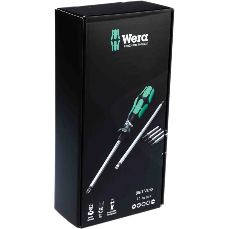 Wera Interchangeable Standard Screwdriver Set Hexagon Phillips Pozidriv Slotted Torx 11-Piece 05002990001