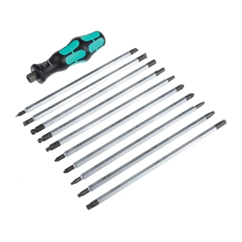 Wera Interchangeable Standard Screwdriver Set Hexagon Phillips Pozidriv Slotted Torx 11-Piece 05002990001