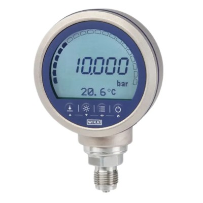 WIKA G 1/2 Wireless Pressure Gauge, 100 mm Dial Size, 700 bar Maximum Pressure, ±0.05 % Accuracy, Die Cast 46885349