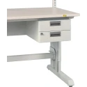 Treston Under Bench Steel Drawer Unit 2, 220 mm x 300 mm x 454 mm, White 859340-49