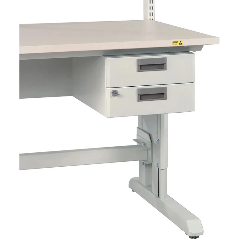 Treston Under Bench Steel Drawer Unit 2, 220 mm x 300 mm x 454 mm, White 859340-49