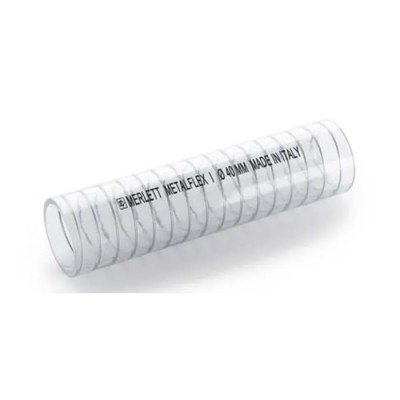 Contitech Metalflex Polyvinyl Chloride Steel Hose Pipe 20 mm ID, 26.5 mm OD, Clear, 10 m 251020RS10