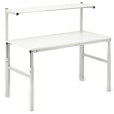 Treston ESD Workbench with Adjustable Height and Shelf, 300kg Max Load, 1.55 m x 1.2 m x 700 mm TPH712 ESD