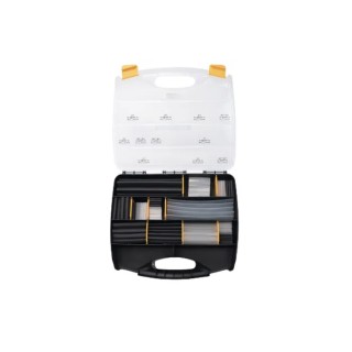 HellermannTyton Heat Shrink Tubing, Clear and Black, 24 mm Sleeve Diameter x 200 mm 380-03003 SHRINKIT 321-A-PO-X-BK/CL