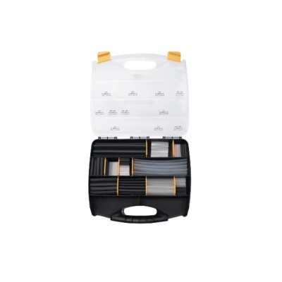 HellermannTyton Heat Shrink Tubing, Clear and Black, 24 mm Sleeve Diameter x 200 mm 380-03003 SHRINKIT 321-A-PO-X-BK/CL