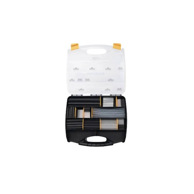 HellermannTyton Heat Shrink Tubing, Clear and Black, 24 mm Sleeve Diameter x 200 mm 380-03003 SHRINKIT 321-A-PO-X-BK/CL