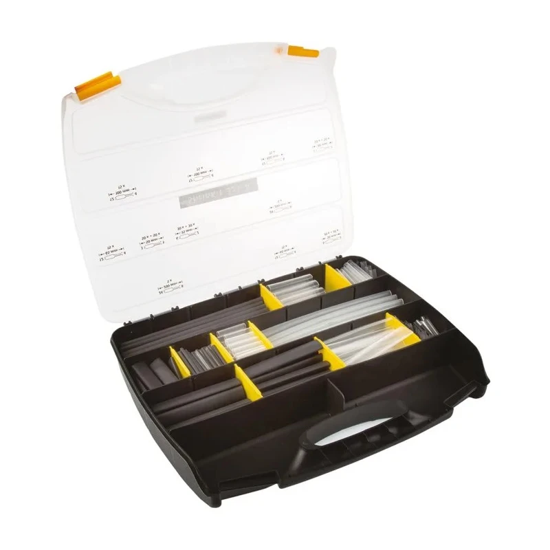 HellermannTyton Heat Shrink Tubing, Clear and Black, 24 mm Sleeve Diameter x 200 mm 380-03003 SHRINKIT 321-A-PO-X-BK/CL