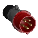 Amphenol Industrial Easy & Safe Red Cable Mount 3P+N+PE Straight Industrial Power Connector 16A 415V 2CMA101967R1000 IP44