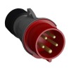 Amphenol Industrial Easy & Safe Red Cable Mount 3P+N+PE Straight Industrial Power Connector 16A 415V 2CMA101967R1000 IP44