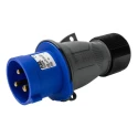 Amphenol Industrial Easy & Safe IP44 Blue Cable Mount 2P+PE Straight Industrial Power Connector 32A 230V IP44