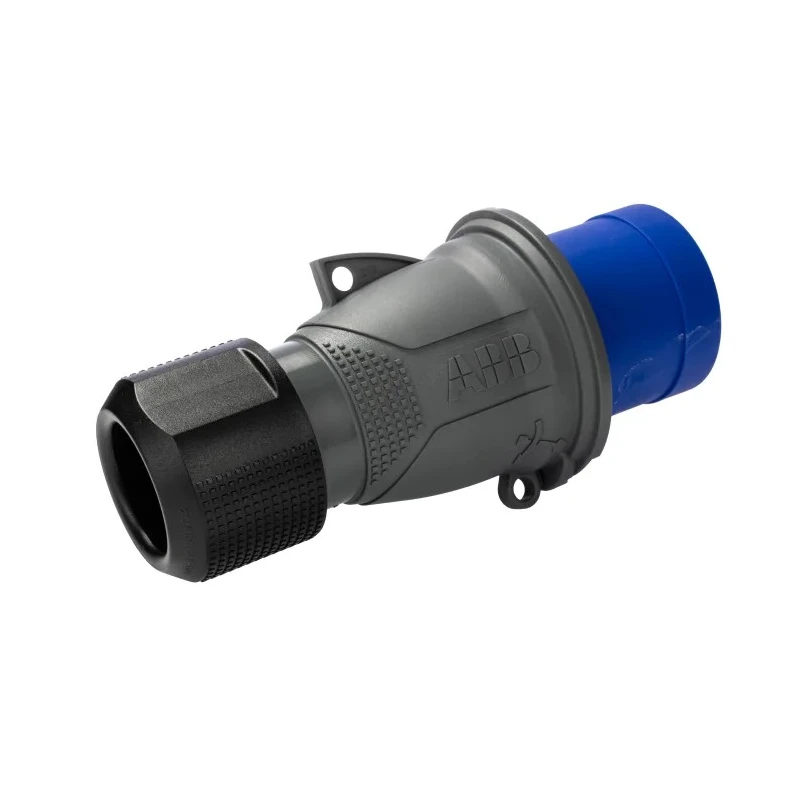 Amphenol Industrial Easy & Safe IP44 Blue Cable Mount 2P+PE Straight Industrial Power Connector 32A 230V IP44