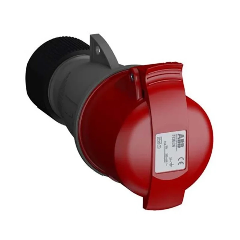 Amphenol Industrial Cable Mount Industrial Power Connector 3P+PE 32A 415V IP44 Red Easy & Safe IP44