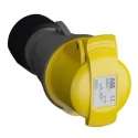 Amphenol Industrial Cable Mount Industrial Power Connector 2P+PE 32A 110V IP44 Yellow Easy & Safe IP44