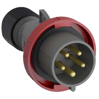 Amphenol Industrial Easy & Safe Red Cable Mount 3P+N+PE Straight Industrial Power Connector 16A 415V 2CMA101089R1000 IP67