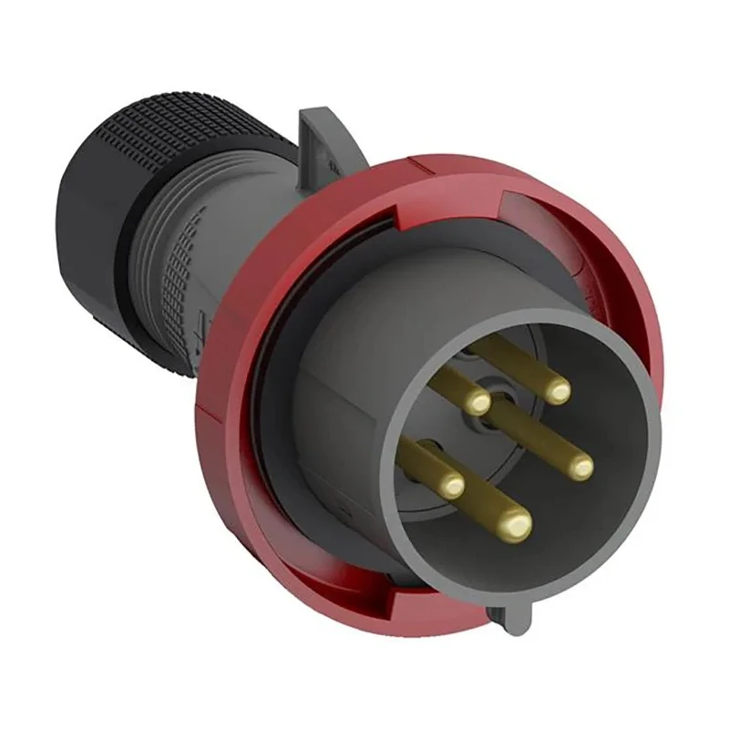 Amphenol Industrial Easy & Safe Red Cable Mount 3P+N+PE Straight Industrial Power Connector 16A 415V 2CMA101089R1000 IP67