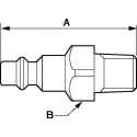 PREVOST Treated Steel Plug for Pneumatic Quick Connect Coupling, 3/8 in Male BSP IRP 066152P2