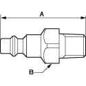 PREVOST Treated Steel Plug for Pneumatic Quick Connect Coupling, 3/8 in Male BSP IRP 066152P2