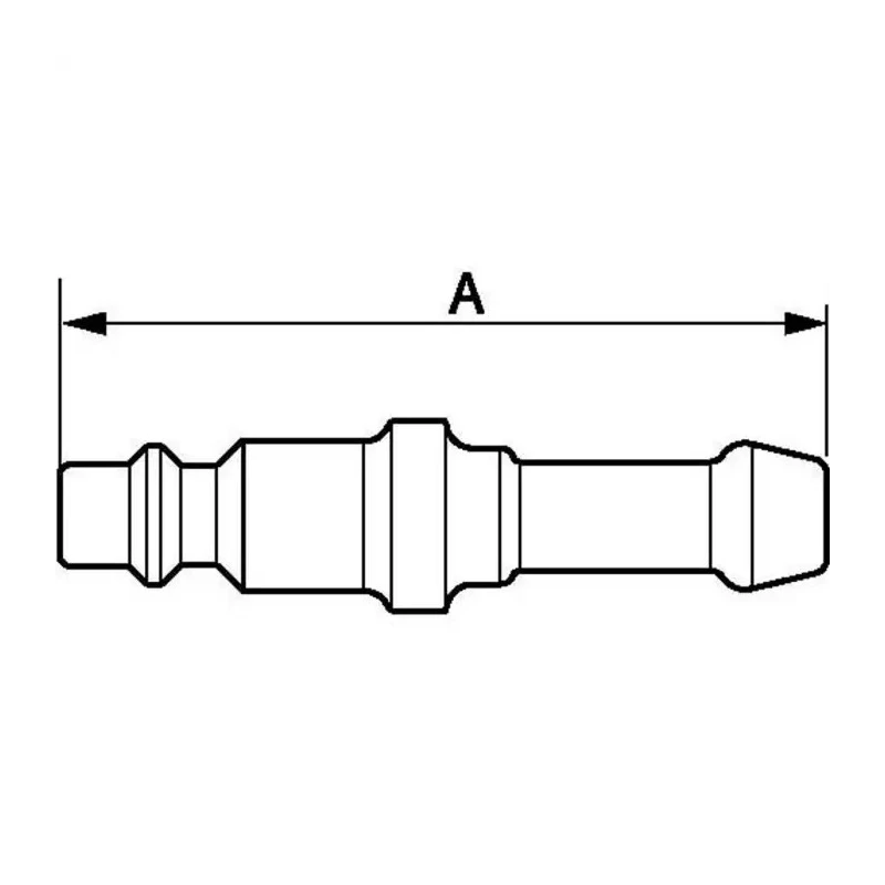PREVOST Treated Steel Plug for Pneumatic Quick Connect Coupling ISO 6150 B, Hose Barb 6mm IRP 066806P2