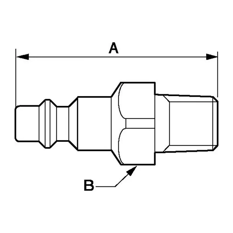 PREVOST Treated Steel Plug for Pneumatic Quick Connect Coupling 1/4 in Male BSP IRP 066151P2