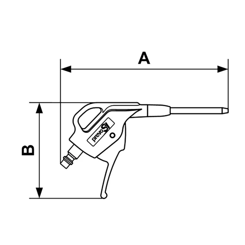 PREVOST Metal Nozzle Blow Gun 6 bar Operating Pressure Composite Body Steel Nozzle IBG 06MTL